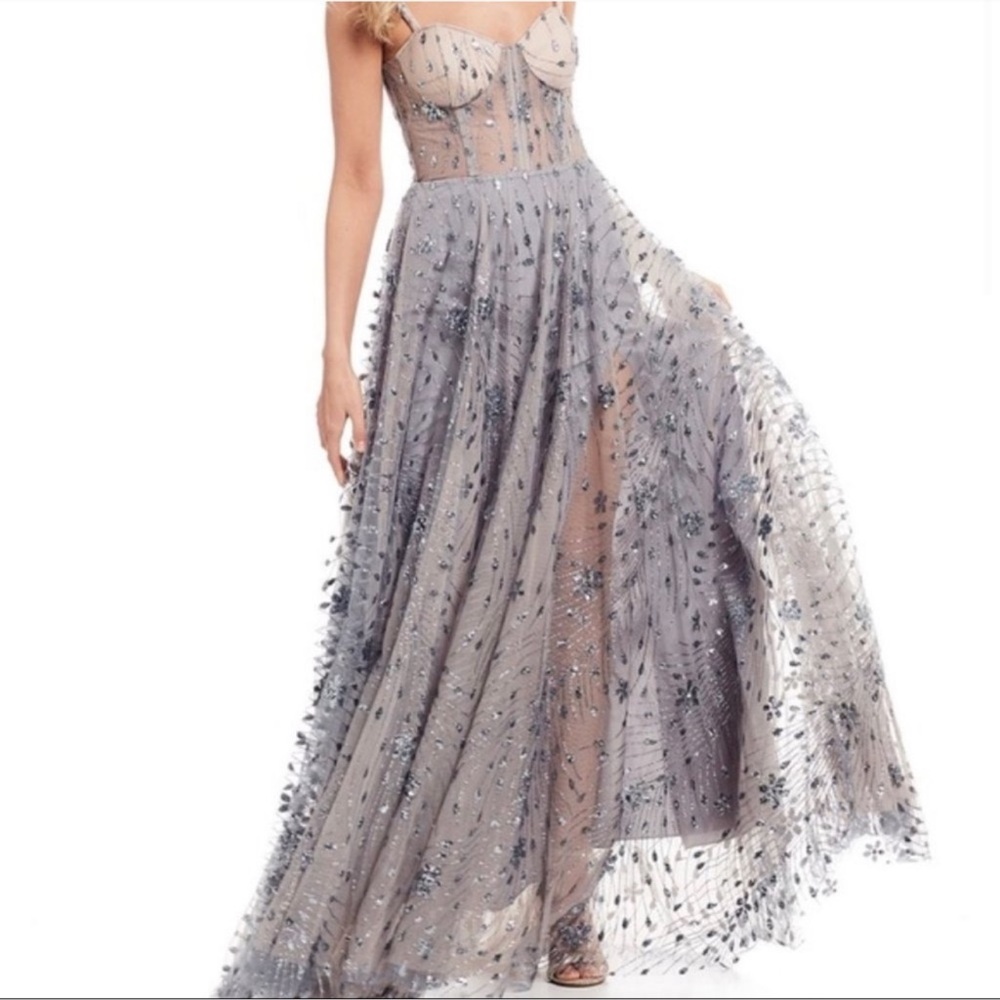 Gianni Bini Prom Dress Gun Metal